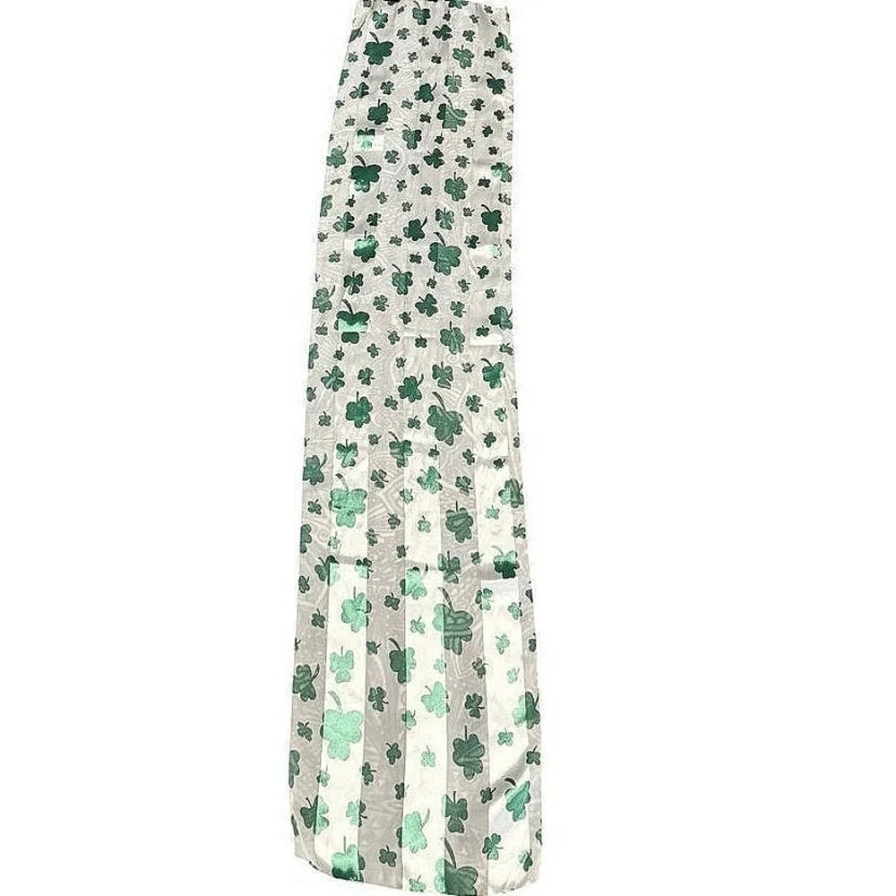 Unbranded Scarf Women Small Green Excellent Shamrock Clover Print Sheer Holiday‎